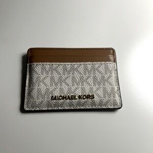 Michael kors white and gold card holder
